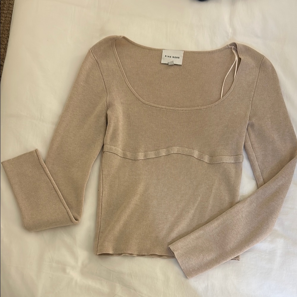 Pink Rose Women's Tan Top